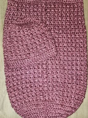 Hand Crafted Mauve  Crochet Baby Cacoon 0-6 Months With Hat.